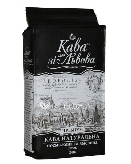 Кофе КАВА ЗІ ЛЬВОВА Премиум молотый 225 г (4820145620835)
