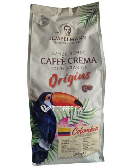 Кофе Tempelmann Colombia Origins зерновой 1 кг (4006406210988)