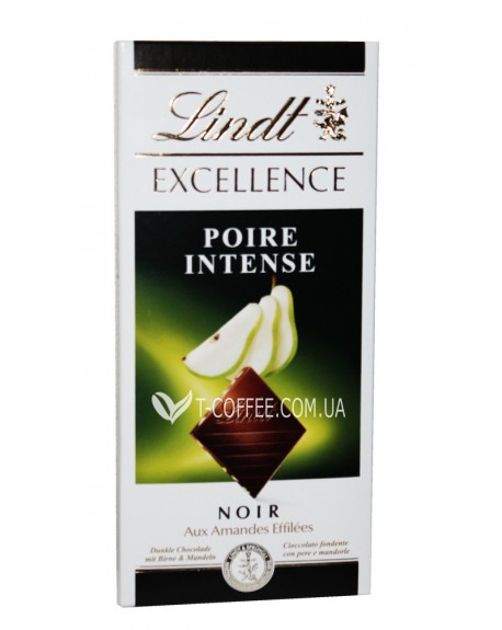 Шоколад LINDT Excellence Dark Chocolate Poire Intense Черный Груша 100 г (7610400087360)