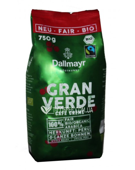 Кава DALLMAYR Granverde Cafe Creme зернова 750 г (4008167734802)