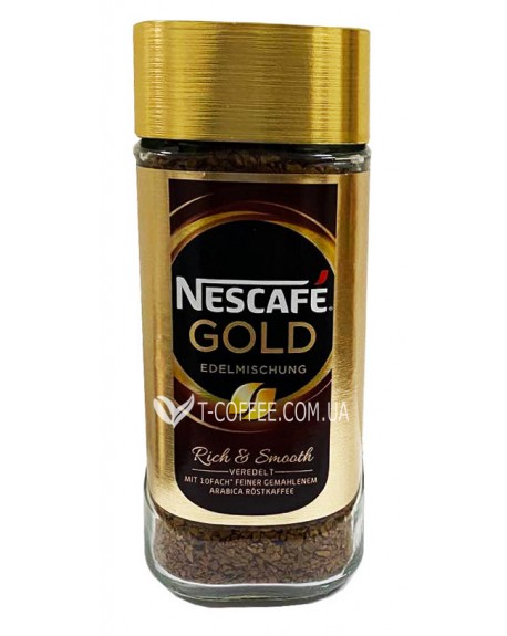 Кофе NESCAFE Gold Edelmischung цельнозерновой растворимый 100 г ст. б. (9002100100315)